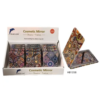 Compact Mirror Rectangular-Assorted Design 6x8.5X1cm
