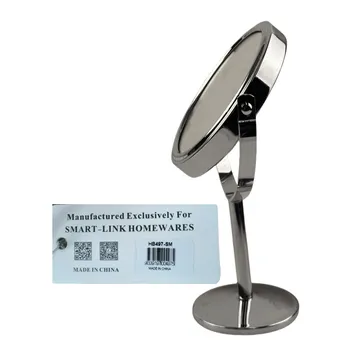 Stainless Steel Double Sided Cosmetic Mirror-Round 14.5x8x5.5cm