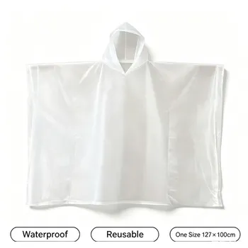 Adult Poncho Embossed-Heavy Duty PVC(Clear) 127x100cm