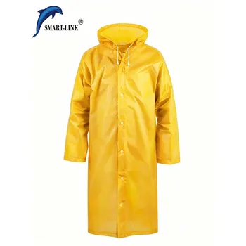 Adult Long Raincoat-Heavy Duty PEVA（Yellow&Clear)