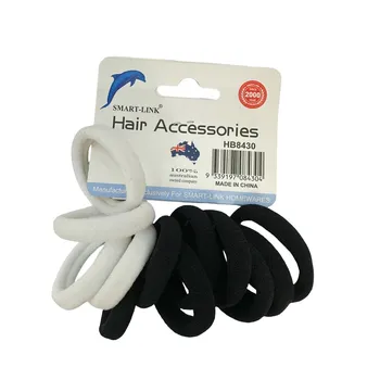 12pc Elastic Hair Ties-Black & White