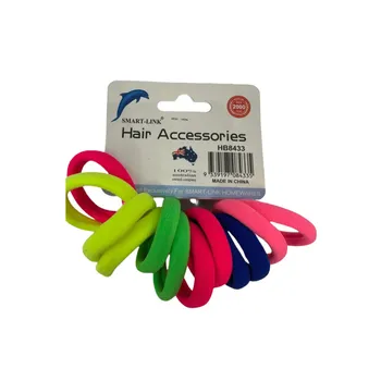 12pc Elastic Hair Ties-Multi Colour