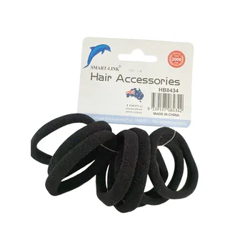 8pc Elastic Hair Ties-Black