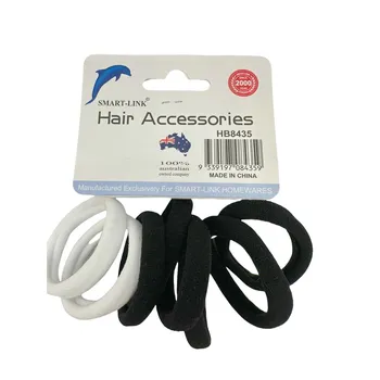 8pc Elastic Hair Ties-Black & White