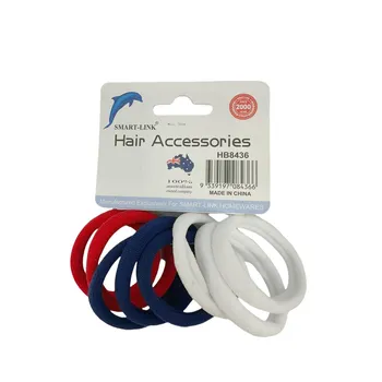 8pc Elastic Hair Ties-Tri Colour