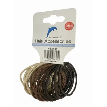 24pc Elastic Hair Ties-Tri Colour