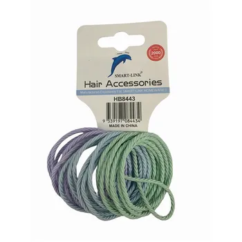24pc Elastic Hair Ties-Tri Colour