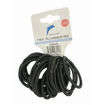 24pc Elastic Hair Ties-Black