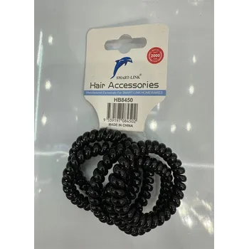 5pc Spiral Hair Ties-Black