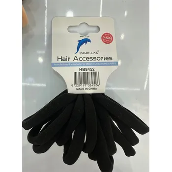 12pc Elastic Hair Ties-Black