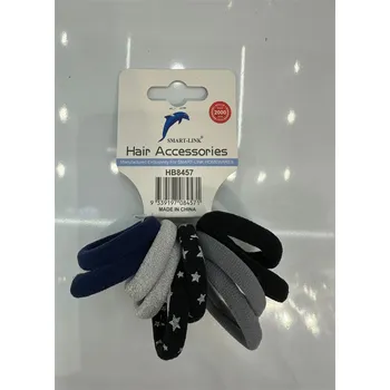 10pc Elastic Hair Ties-Multi Colour With Prints