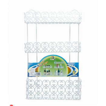3 Tier White Plastic Coated Metal Rectangular Rack 30x10.5x51cm