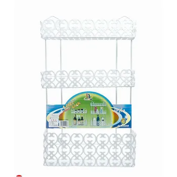 3 Tier White Plastic Coated Metal Rectangular Rack 30x10.5x51cm