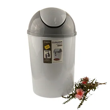 Plastic Round Rubbish Bin-Swing Lid
