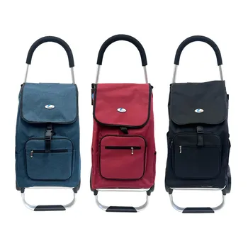 Aluminium Large Shopping Trolley With Plain Colour Fabric Bag 99.5x43x25cm