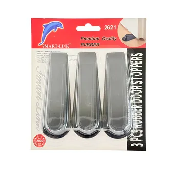3pc Black Rubber Door Stopper