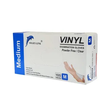100pk Disposable Clear Vinyl Gloves-Medium (Powder Free) 24x9.5cm