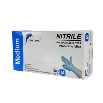 100pk Disposable Blue Nitrile Gloves-Medium (Powder Free) 25x9.5cm