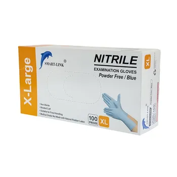 100pk Disposable Blue Nitrile Gloves-XLarge (Powder Free) 25x11.5cm