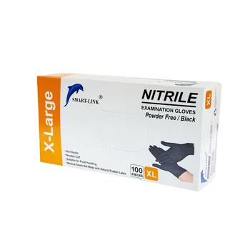 100pk Disposable Black Nitrile Gloves-XLarge (Powder Free) 25x11.5cm