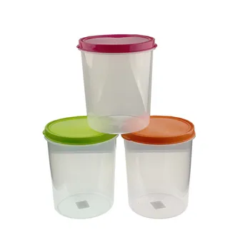 Plastic Round Food Storage Tub With Flexi Lid 3.4L Dia18x19.8cm