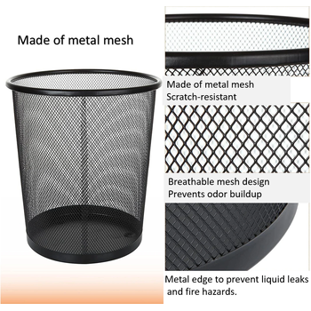 Metal Mesh Rubbish Bin 23.5xDia29.5x34cm 