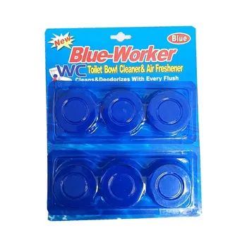 6pk Blue Worker Toilet Cleaner & Freshener 