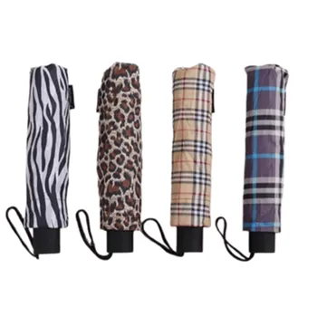 21" Folding Umbrella Manual Open(Printed)-Plastic Rubberised Handle