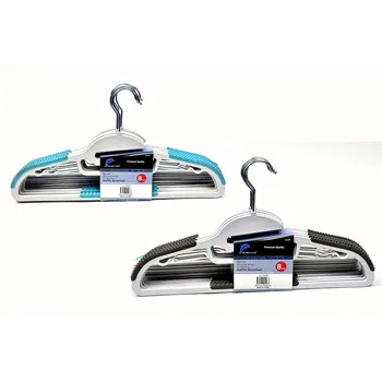 8pc Non-Slip All in one Hanger-Plastic with Rubber  