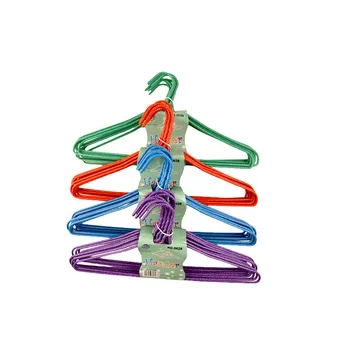 10pc Extra Thick Plastic Coated Metal Coat Hanger 43x21cm