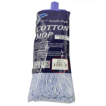 350g Commercial 100% Cotton Mop Head Blue 