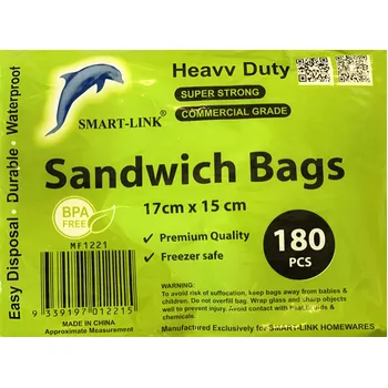 Plastic Sandwich Bags 180pcs 15x17cm 