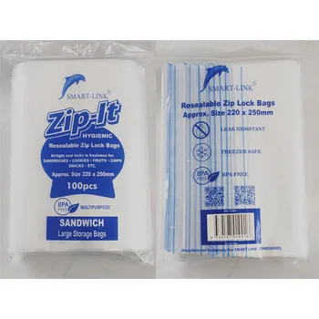 100pcs Resealable Zip Lock Bags 220x250mm 