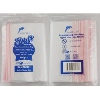 100pcs Resealable Zip Lock Bags 180x190mm 