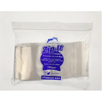 100pcs Resealable Zip Lock Bags 60x85mm
