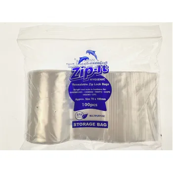 100pcs Resealable Zip Lock Bags 70x100mm