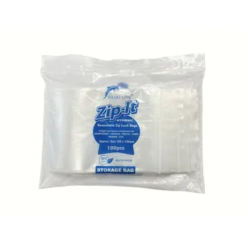 100pcs Resealable Zip Lock Bags 100x140mm 