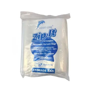 100pcs Resealable Zip Lock Bags 170x240mm 