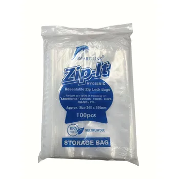 100pcs Resealable Zip Lock Bags 240x340mm 