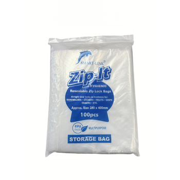 100pcs Resealable Zip Lock Bags 280x400mm 