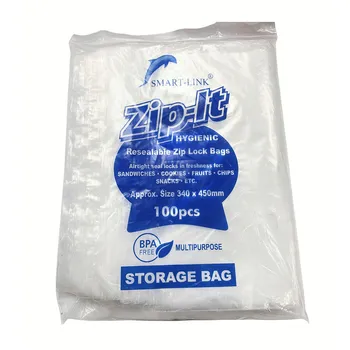 100pcs Resealable Zip Lock Bags 340x450mm 