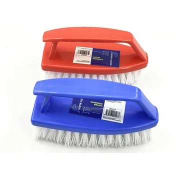 Plastic Handled Scrubbing Brush Blue & Red