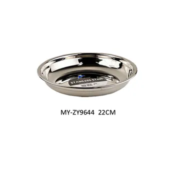 22cm Stainless Steel Round Deep Plate Dia22x4.5cm