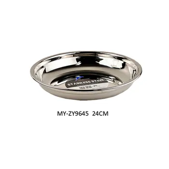 24cm Stainless Steel Round Deep Plate Dia24x5cm