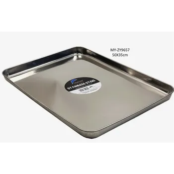 Stainless Steel Rectangular Plate 50x35x3cm