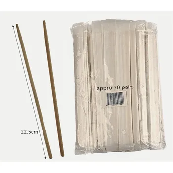 70prs Natural Bamboo Disposable Chopsticks 225mmx6.0mm 