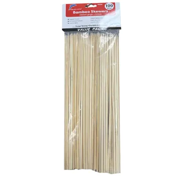 100pc Round Bamboo Skewers Dia3mmx250mm 