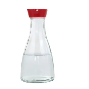 Glass Sauce Bottle-Red Cap Dia6.4x13.7cm