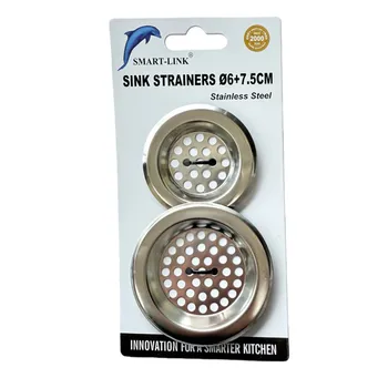 2pc Stainless Steel Sink Strainer 6cm+7.5cm