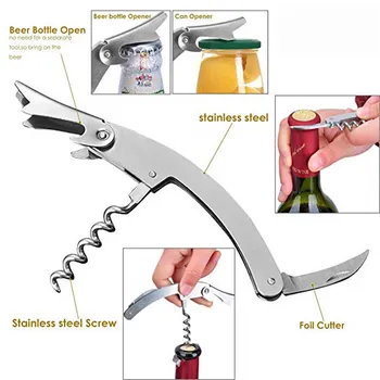 Stainless Steel Corkscrew & Can Opener 